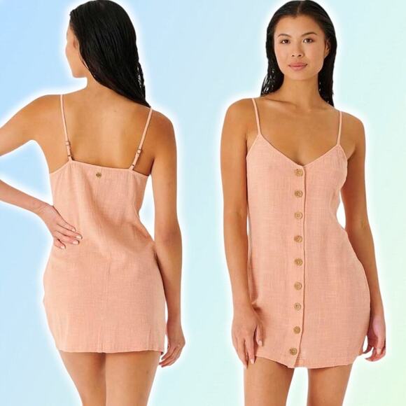 Rip Curl Dresses & Skirts - NWT RIP CURL Classic Surf Button Through Dress Size Large Light Coral Size XS